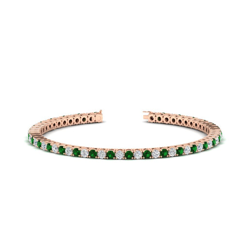 Diamond-Tennis-Bracelet-For-Women-3-Ctw-With-Green-Emaerld-In-Rose-Gold-FDBRC8635ROGEMGR-3.00_20CT-NL-RG