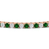 Load image into Gallery viewer, Diamond-Tennis-Bracelet-For-Women-3-Ctw-With-Green-Emaerld-In-Rose-Gold-FDBRC8635ROGEMGRANGLE5-3.00_20CT-NL-RG
