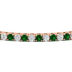 Load image into Gallery viewer, Diamond-Tennis-Bracelet-For-Women-3-Ctw-With-Green-Emaerld-In-Rose-Gold-FDBRC8635ROGEMGRANGLE5-3.00_20CT-NL-RG
