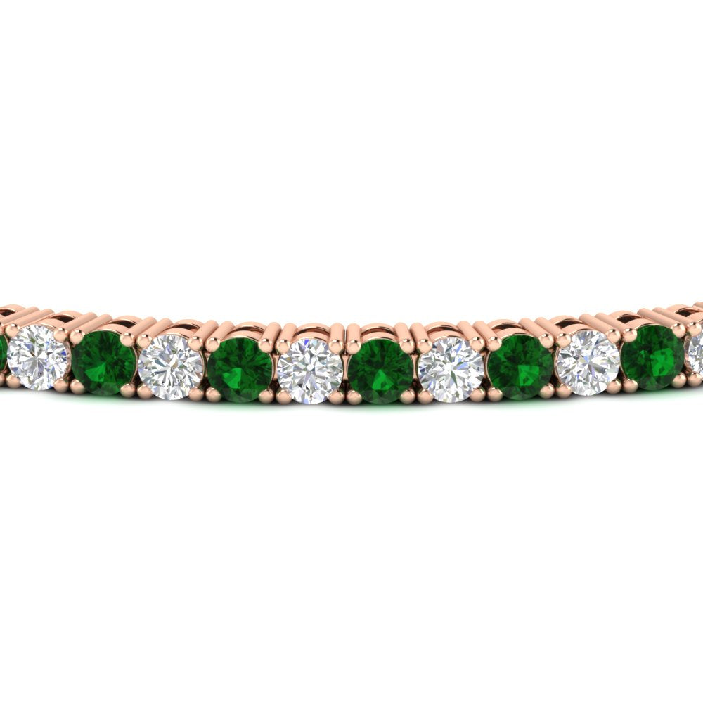 Diamond-Tennis-Bracelet-For-Women-3-Ctw-With-Green-Emaerld-In-Rose-Gold-FDBRC8635ROGEMGRANGLE5-3.00_20CT-NL-RG