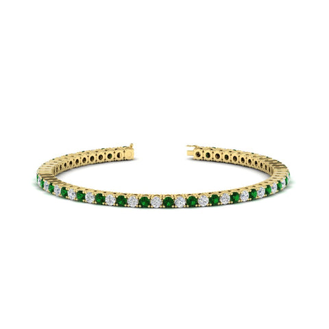 Diamond-Tennis-Bracelet-For-Women-3-Ctw-With-Green-Emerald-In-Yellow-Gold-FDBRC8635ROGEMGR-3.00_20CT-NL-YG
