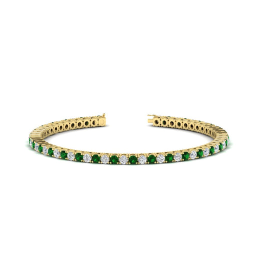 Diamond-Tennis-Bracelet-For-Women-3-Ctw-With-Green-Emerald-In-Yellow-Gold-FDBRC8635ROGEMGR-3.00_20CT-NL-YG