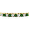 Load image into Gallery viewer, Diamond-Tennis-Bracelet-For-Women-3-Ctw-With-Green-Emerald-In-Yellow-Gold-FDBRC8635ROGEMGRANGLE5-3.00_20CT-NL-YG