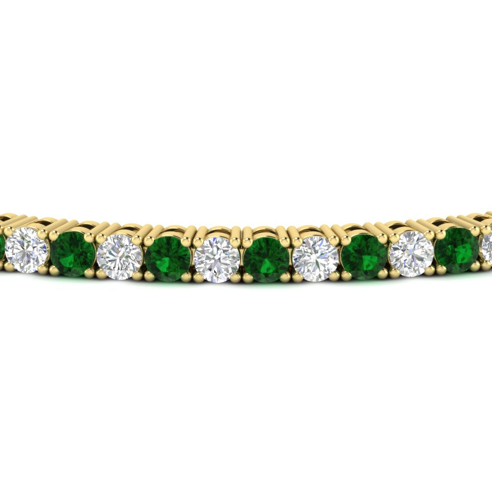Diamond-Tennis-Bracelet-For-Women-3-Ctw-With-Green-Emerald-In-Yellow-Gold-FDBRC8635ROGEMGRANGLE5-3.00_20CT-NL-YG