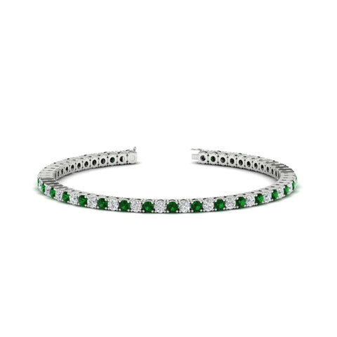 Diamond-Tennis-Bracelet-For-Women-3-Ctw-With-Green-Emerald-With-Green-Emerald-In-White-Gold-FDBRC8635ROGEMGR-3.00_20CT-NL-WG