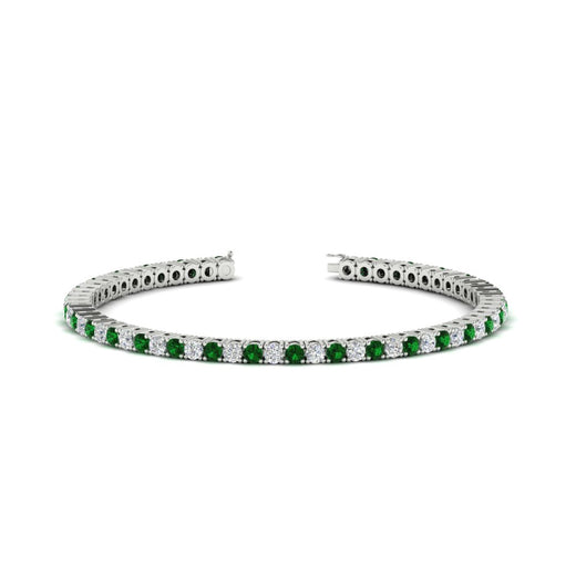 Diamond-Tennis-Bracelet-For-Women-3-Ctw-With-Green-Emerald-With-Green-Emerald-In-White-Gold-FDBRC8635ROGEMGR-3.00_20CT-NL-WG