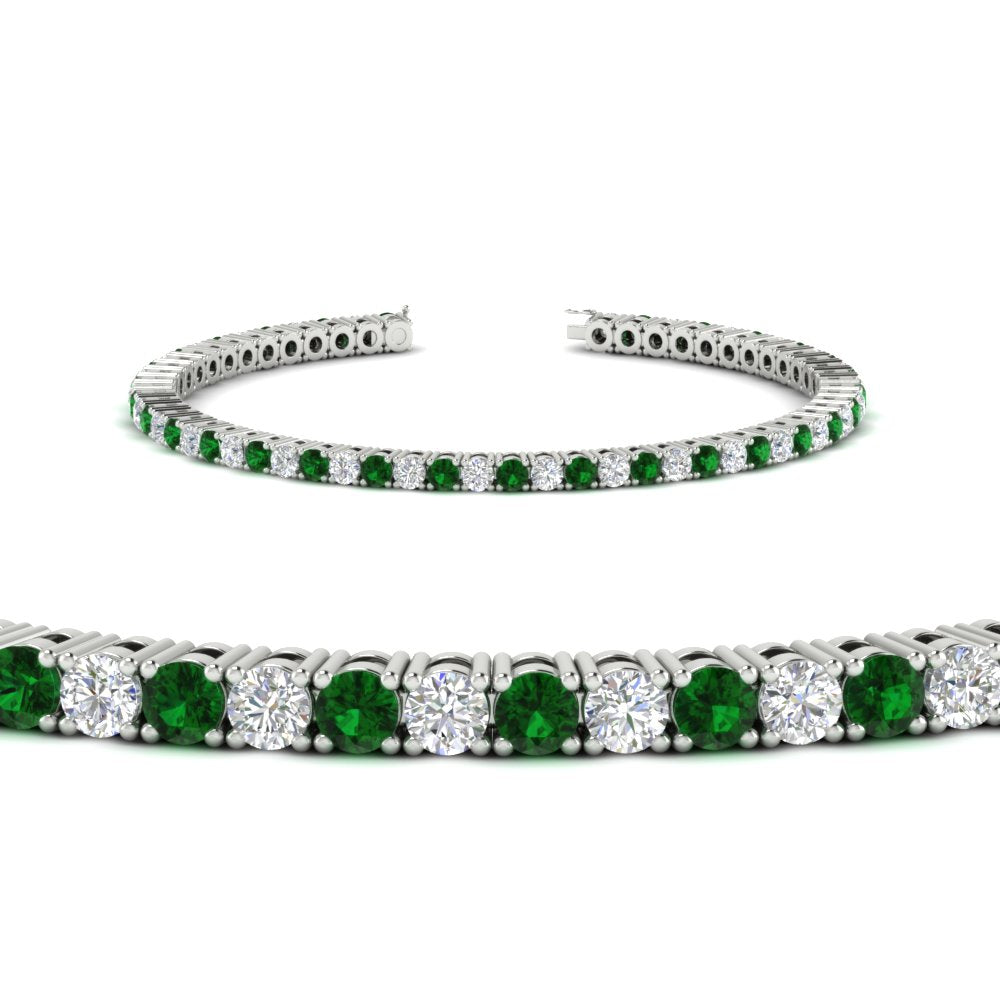 Diamond-Tennis-Bracelet-For-Women-3-Ctw-With-Green-Emerald-With-Green-Emerald-In-White-Gold-FDBRC8635ROGEMGRANGLE2-3.00_20CT-NL-WG