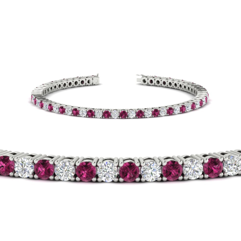 Diamond-Tennis-Bracelet-For-Women-3-Ctw-With-Pink-Sapphire-In-White-Gold-FDBRC8635ROGSADRPIANGLE2-3.00_20CT-NL-WG