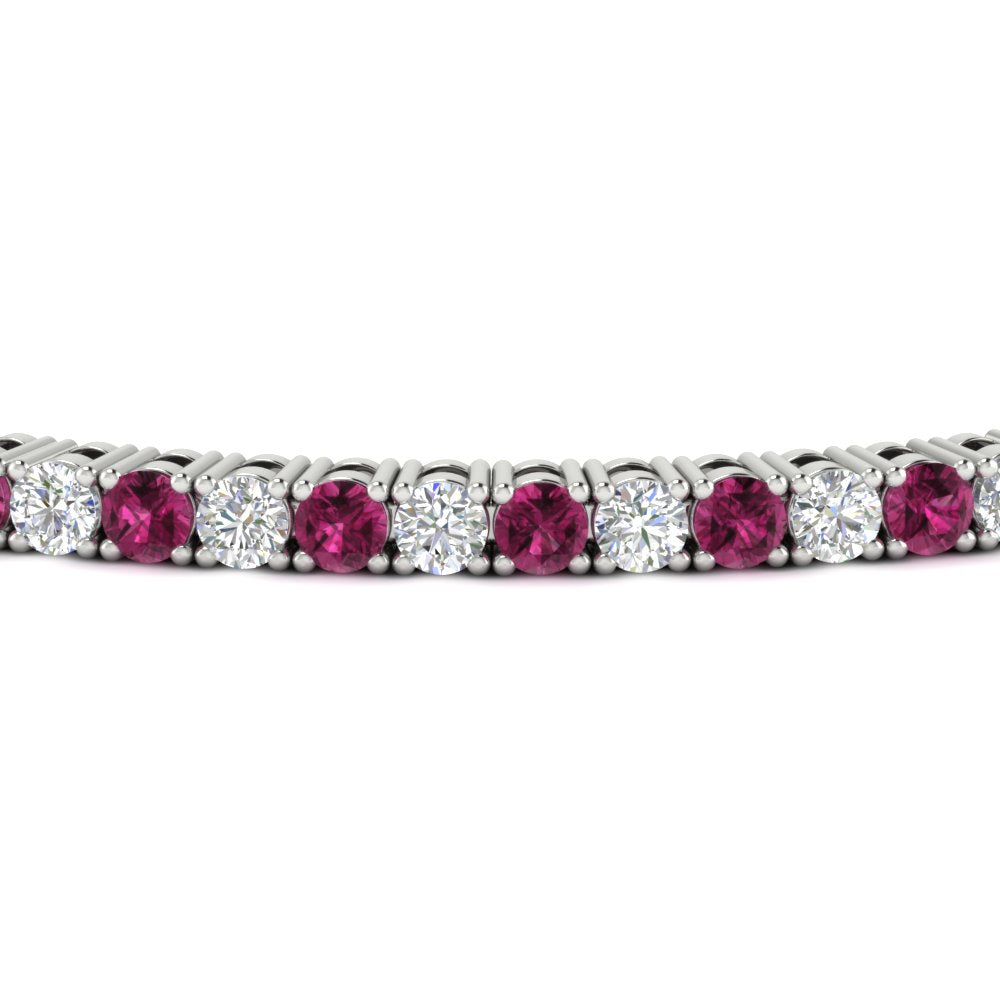 Diamond-Tennis-Bracelet-For-Women-3-Ctw-With-Pink-Sapphire-In-White-Gold-FDBRC8635ROGSADRPIANGLE5-3.00_20CT-NL-WG