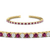 Load image into Gallery viewer, Diamond-Tennis-Bracelet-For-Women-3-Ctw-With-Pink-Sapphire-With-Pink-Sapphire-In-Yellow-Gold-FDBRC8635ROGSADRPIANGLE2-3.00_20CT-NL-YG