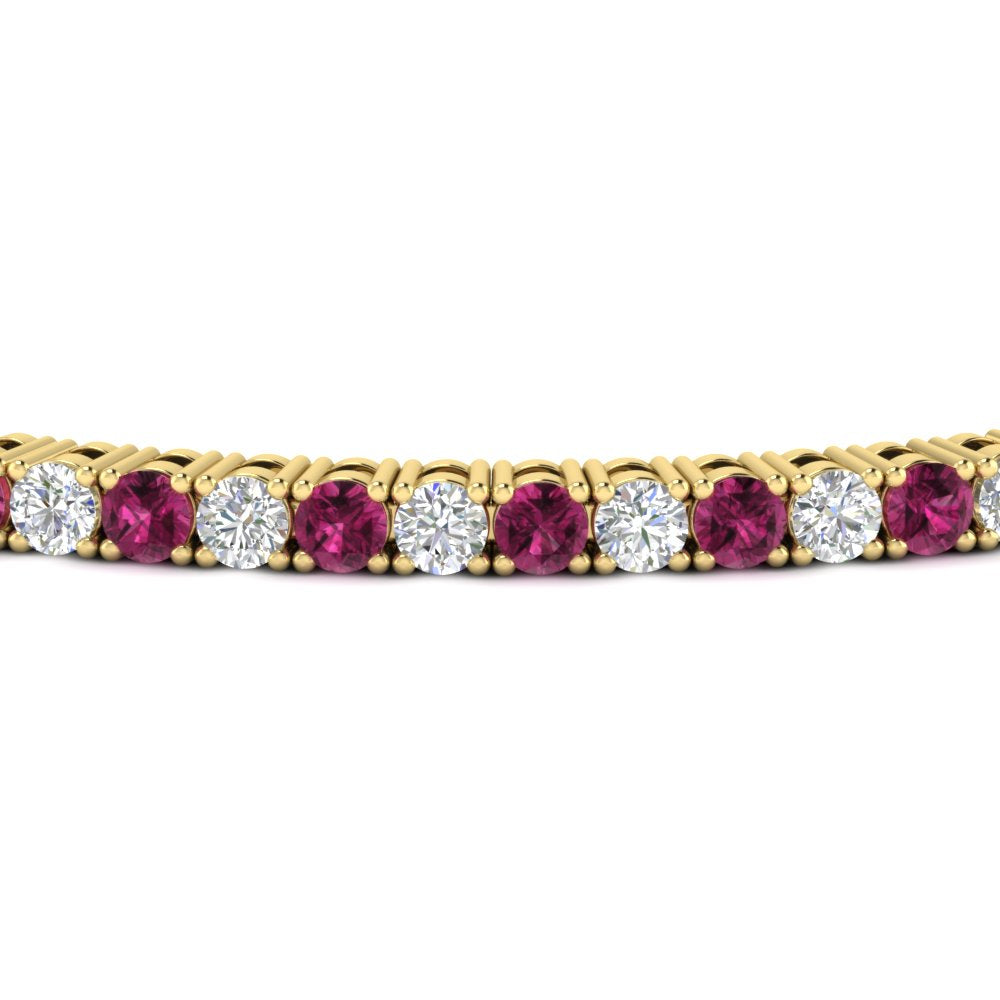 Diamond-Tennis-Bracelet-For-Women-3-Ctw-With-Pink-Sapphire-With-Pink-Sapphire-In-Yellow-Gold-FDBRC8635ROGSADRPIANGLE5-3.00_20CT-NL-YG