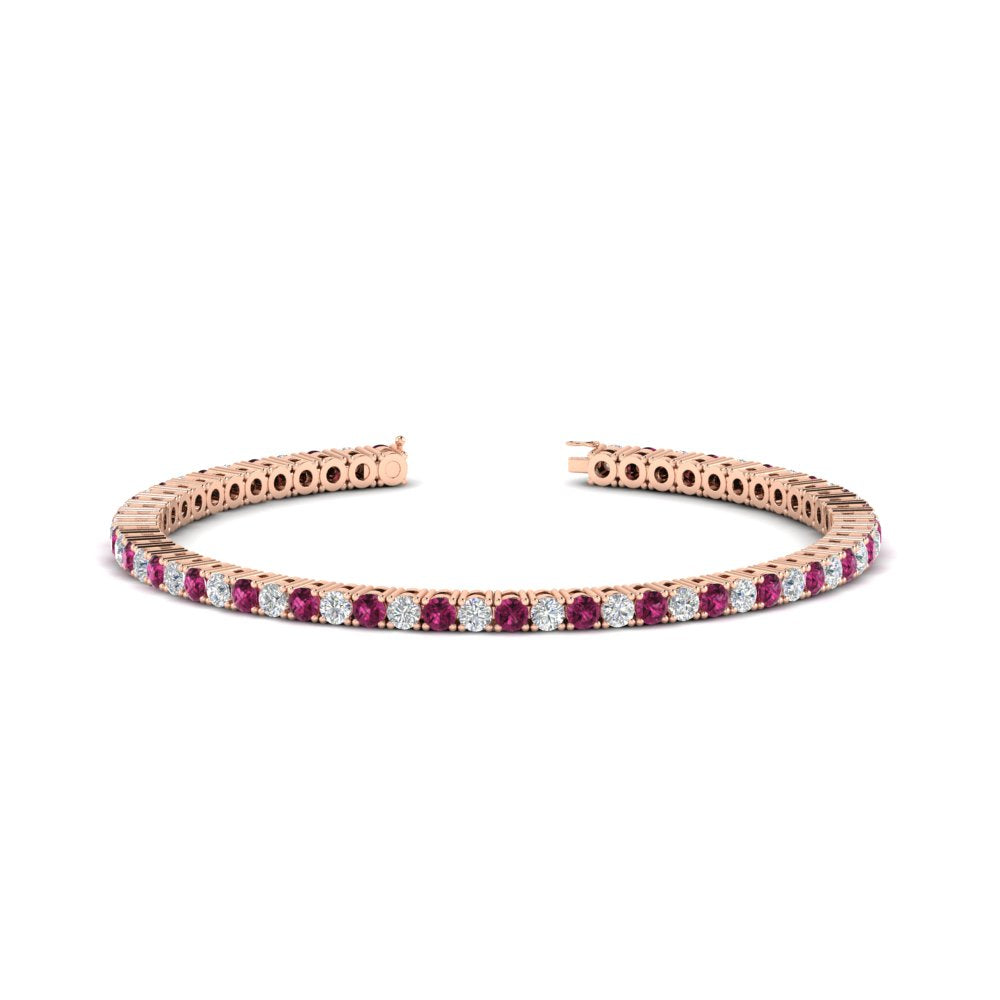 Diamond-Tennis-Bracelet-For-Women-3-Ctw-With-Pink-sapphire-With-Pink-sapphire-In-Rose-Gold-FDBRC8635ROGSADRPI-3.00_20CT-NL-RG