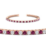 Load image into Gallery viewer, Diamond-Tennis-Bracelet-For-Women-3-Ctw-With-Pink-sapphire-With-Pink-sapphire-In-Rose-Gold-FDBRC8635ROGSADRPIANGLE2-3.00_20CT-NL-RG
