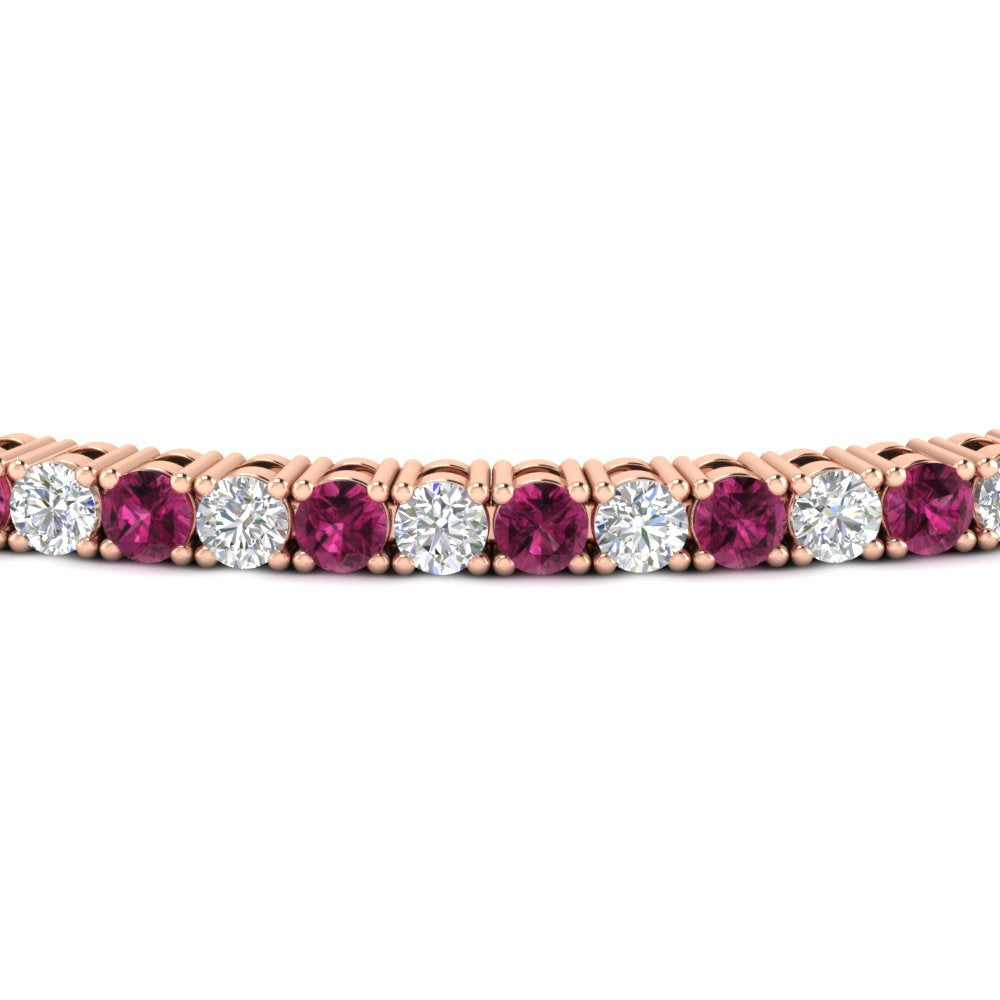 Diamond-Tennis-Bracelet-For-Women-3-Ctw-With-Pink-sapphire-With-Pink-sapphire-In-Rose-Gold-FDBRC8635ROGSADRPIANGLE5-3.00_20CT-NL-RG