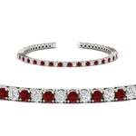 Load image into Gallery viewer, Diamond-Tennis-Bracelet-For-Women-3-Ctw-With-Red-Ruby-In-White-Gold-FDBRC8635ROGRUDRANGLE2-3.00_20CT-NL-WG
