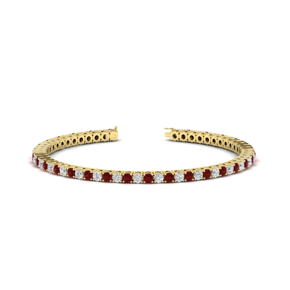 Diamond-Tennis-Bracelet-For-Women-3-Ctw-With-Red-Ruby-With-Red-Ruby-In-Yellow-Gold-FDBRC8635ROGRUDR-3.00_20CT-NL-YG