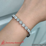 Load image into Gallery viewer, Diamond-bezel-set-tennis-bracelet-12-carat-in-14k-white-gold-fdbrc10572ro-3