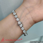 Load image into Gallery viewer, Diamond-bezel-set-tennis-bracelet-12-carat-in-14k-white-gold-fdbrc10572ro-6