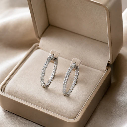 7. Diamond Hoop Earrings