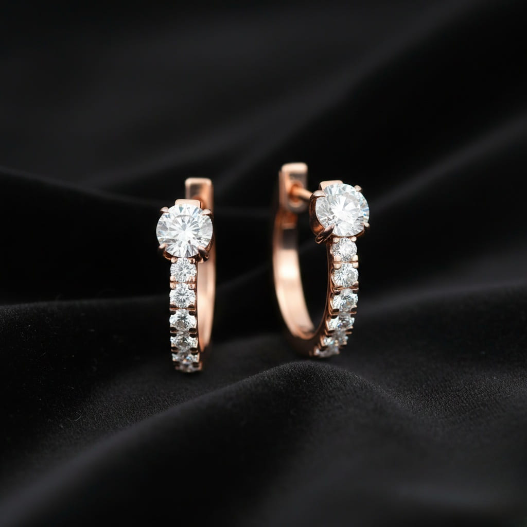 Classic Diamond Hoop Earrings