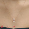 Load image into Gallery viewer, Double-diamond-circle-pendant-necklace-in-rose-gold-FDPD10835-6