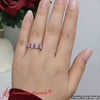 Load image into Gallery viewer, Double-row-diamond-eternity-ring-1-ct-with-pink-sapphire-in-14k-white-gold-FD11378B-16
