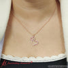 Load image into Gallery viewer, Double+Heart+Diamond+Pendant+With+Pink+Sapphire+In+14k+Rose+Gold-FDHPD328-RG