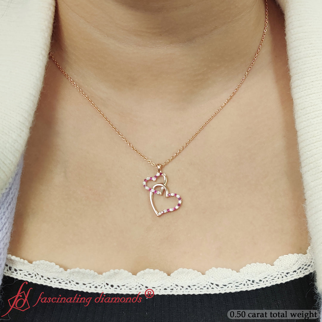 Double+Heart+Diamond+Pendant+With+Pink+Sapphire+In+14k+Rose+Gold-FDHPD328-RG