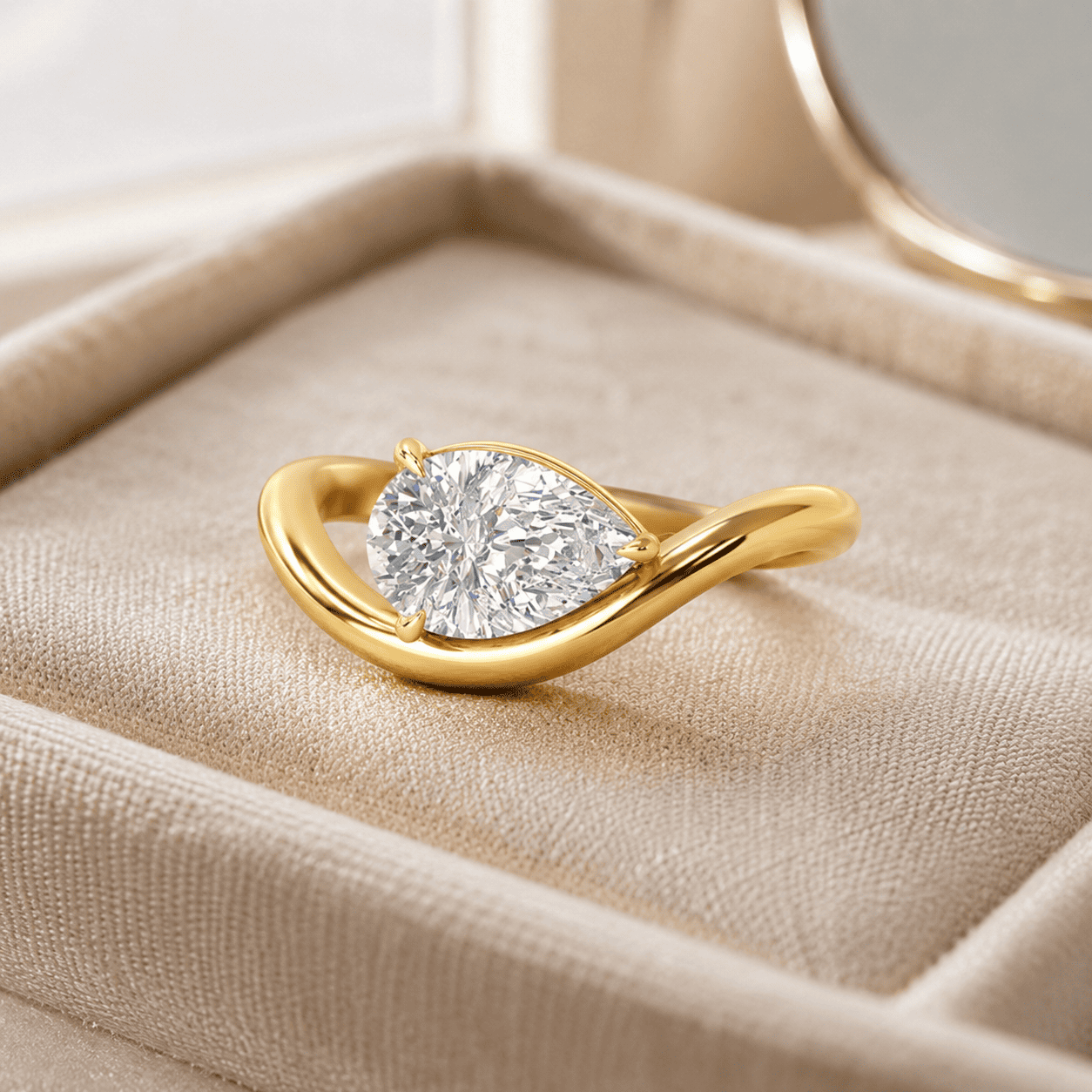 East West Pear Cut Ring