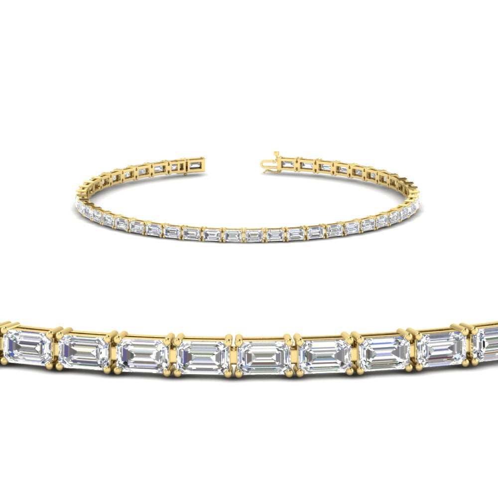 Emerald Cut East West Tennis Bracelet