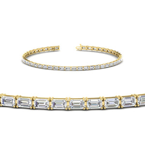 Emerald Cut East West Tennis Bracelet