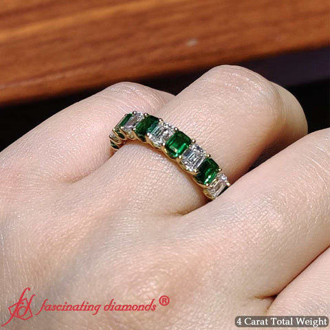 Emerald-cut-diamond-eternity-band-with-emerald-4-carat-in-14k-yellow-gold-FDEWB10850-1