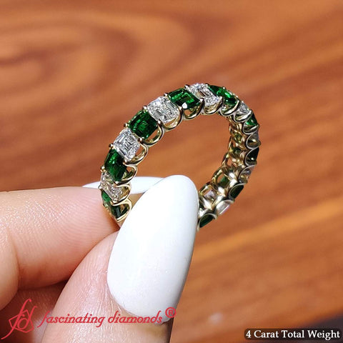 Emerald-cut-diamond-eternity-band-with-emerald-4-carat-in-14k-yellow-gold-FDEWB10850-4