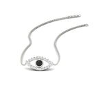 Load image into Gallery viewer, Evil-Eye-black-diamond-stacking-necklace-in-FDPD11077GBLACK-NL-WG
