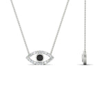 Load image into Gallery viewer, Evil-Eye-black-diamond-stacking-necklace-in-FDPD11077GBLACK-NL-WG
