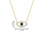 Load image into Gallery viewer, Evil-Eye-black-diamond-stacking-necklace-in-FDPD11077GBLACK-NL-YG
