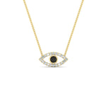 Load image into Gallery viewer, Evil-Eye-black-diamond-stacking-necklace-in-FDPD11077GBLACK-NL-YG
