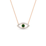 Load image into Gallery viewer, Evil-Eye-emerald-stacking-necklace-in-FDPD11077GEMGR-NL-RG
