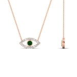 Load image into Gallery viewer, Evil-Eye-emerald-stacking-necklace-in-FDPD11077GEMGR-NL-RG
