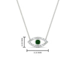 Load image into Gallery viewer, Evil-Eye-emerald-stacking-necklace-in-FDPD11077GEMGR-NL-WG
