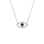 Load image into Gallery viewer, Evil-Eye-emerald-stacking-necklace-in-FDPD11077GEMGR-NL-WG
