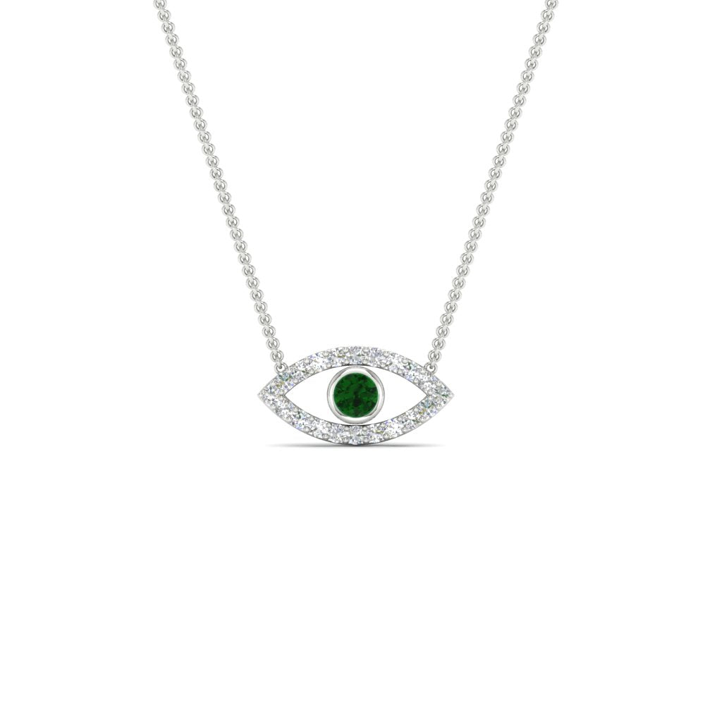 Evil-Eye-emerald-stacking-necklace-in-FDPD11077GEMGR-NL-WG