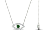 Load image into Gallery viewer, Evil-Eye-emerald-stacking-necklace-in-FDPD11077GEMGR-NL-WG
