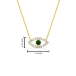 Load image into Gallery viewer, Evil-Eye-emerald-stacking-necklace-in-FDPD11077GEMGR-NL-YG
