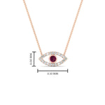 Load image into Gallery viewer, Evil-Eye-pink-sapphire-stacking-necklace-in-FDPD11077GSADRPI-NL-RG

