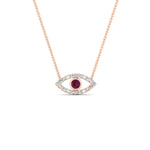 Load image into Gallery viewer, Evil-Eye-pink-sapphire-stacking-necklace-in-FDPD11077GSADRPI-NL-RG
