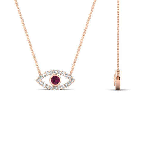 Evil-Eye-pink-sapphire-stacking-necklace-in-FDPD11077GSADRPI-NL-RG