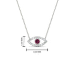 Load image into Gallery viewer, Evil-Eye-pink-sapphire-stacking-necklace-in-FDPD11077GSADRPI-NL-WG
