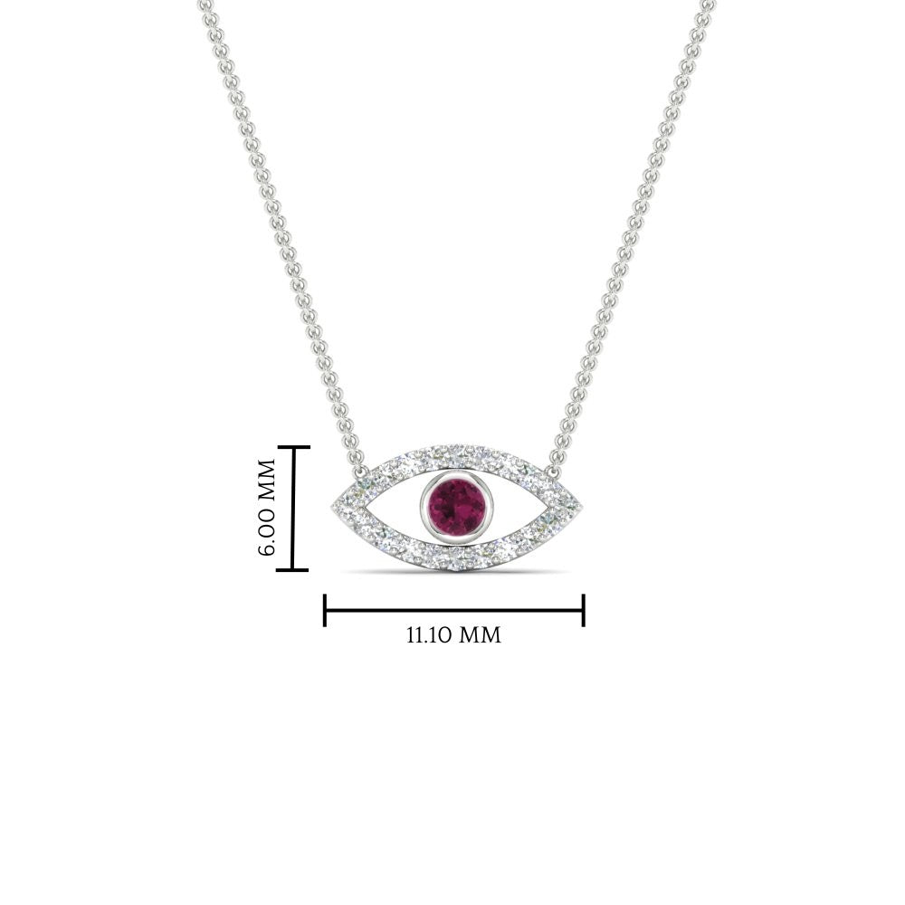 Evil-Eye-pink-sapphire-stacking-necklace-in-FDPD11077GSADRPI-NL-WG