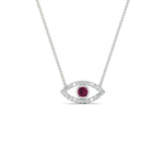 Load image into Gallery viewer, Evil-Eye-pink-sapphire-stacking-necklace-in-FDPD11077GSADRPI-NL-WG
